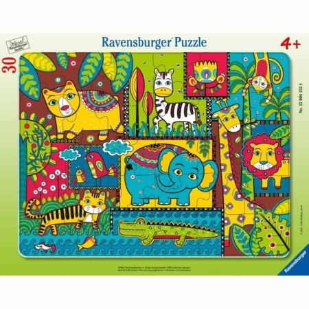 Puzzle tip rama amestec vesel de animale 30 piese